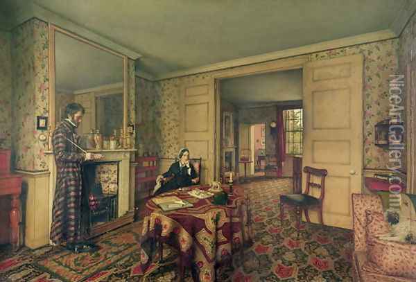 A Chelsea Interior, 1857 Oil Painting - Robert Scott Tait