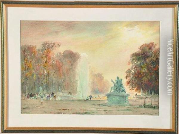 vue Du Parc Du Chateau De Versailles Oil Painting - Henri Louis Foreau