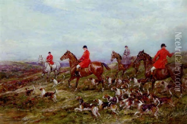 Out Hunting Oil Painting - Heywood Hardy