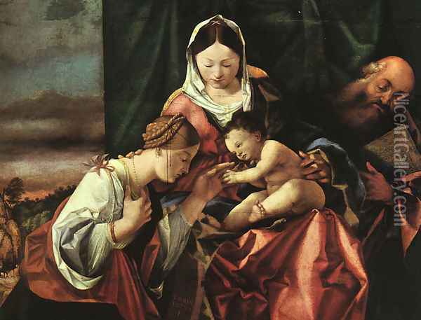 The Mystic Marriage of St. Catherine 1506-07 Oil Painting - Lorenzo Lotto