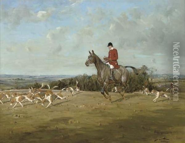 Frank Freeman Esq., Huntsman To The Pytchley Oil Painting - George Wright