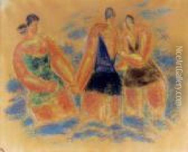 Bathers Oil Painting - Leo Gestel