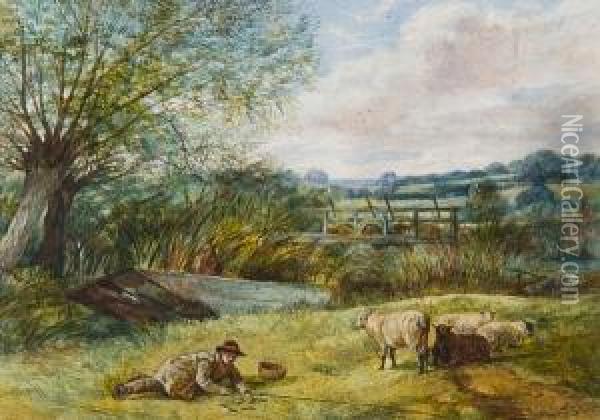 The Shepherd Boy Oil Painting - Arthur James Stark