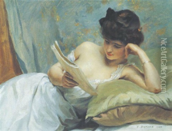 Jeune Femme Lisant Oil Painting - Frederic Dufaux