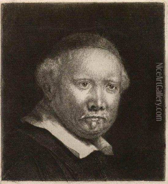 Lieven Willemsz Van Coppenol, Writing Master Oil Painting - Rembrandt Van Rijn