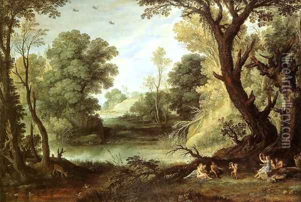 Landscape with Nymphs and Satyrs Oil Painting - Paul Bril