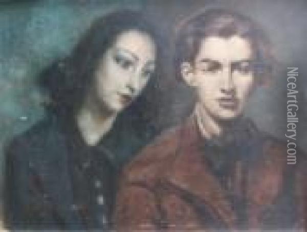 Jeune Couple Oil Painting - Emile Bernard