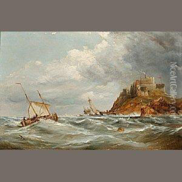 Shipping Off A Castle Oil Painting - George Chambers