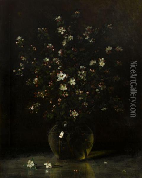 Vase Of Apple Blossoms Oil Painting - Albert F. King