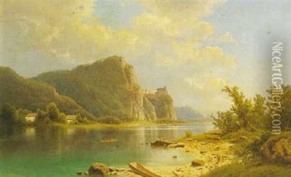 Lake Scenes Oil Painting - Adolf Chwala
