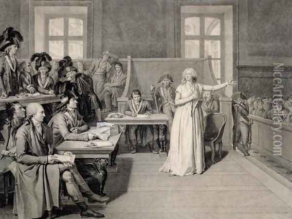 Marie-Antoinette (1755-93) of Habsbourg-Lorraine, Judged by the Revolutionary Tribunal Court, 16th October 1793, (2) Oil Painting - Pierre Bouillon