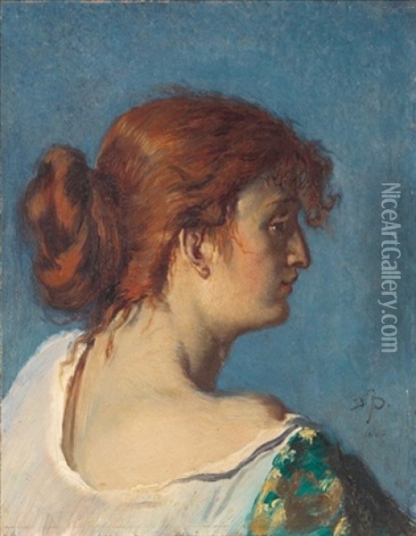 Madchen Mit Rotem Haar Oil Painting - Frank Buchser