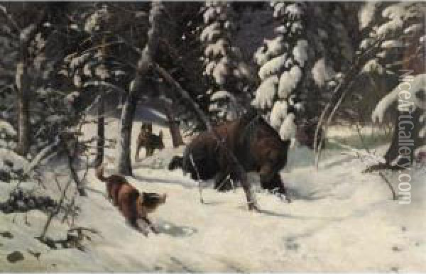 The Hunt Oil Painting - Hilarion Mikhailov. Prianishnikov