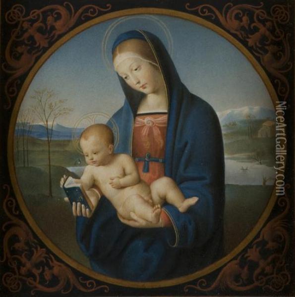 Madonna Con Bambino Oil Painting - Luigi Sabatini