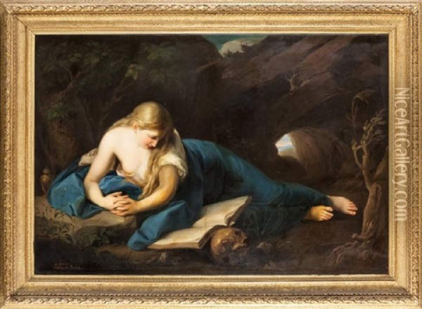 La Maddalena Oil Painting - Achille Leonardi