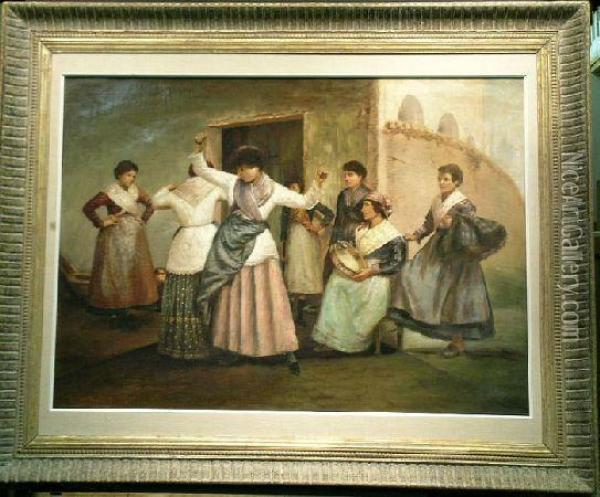 Dancers Oil Painting - Giuseppe Boschetto