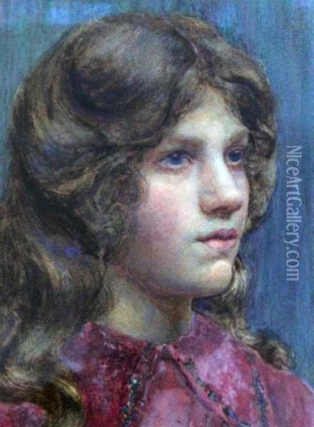 Portrait Of A Young Lady Oil Painting - William A. Breakspeare