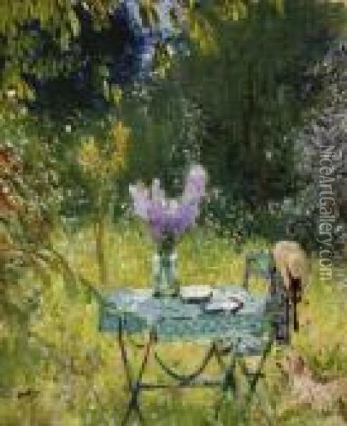 Table Au Jardin (table In The Garden) Oil Painting - Pierre Eugene Montezin