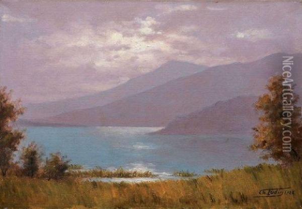 Lac D'aiguebelette Oil Painting - Charles Ludin