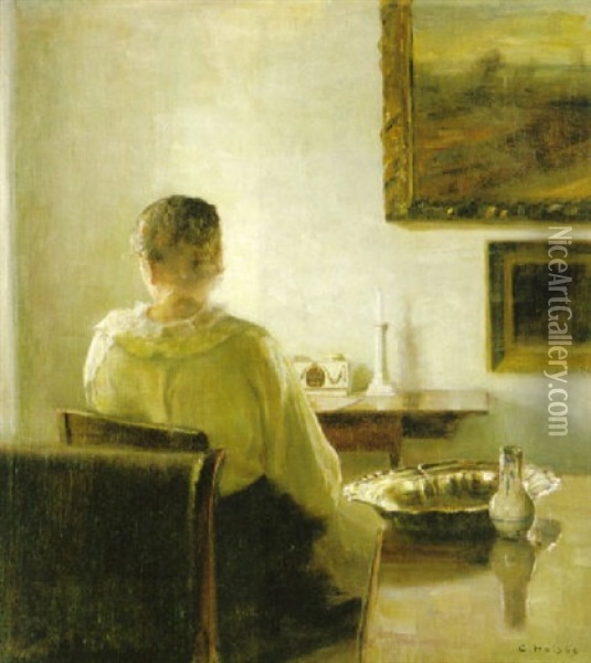 Kvinna I Solljus Oil Painting - Carl Vilhelm Holsoe