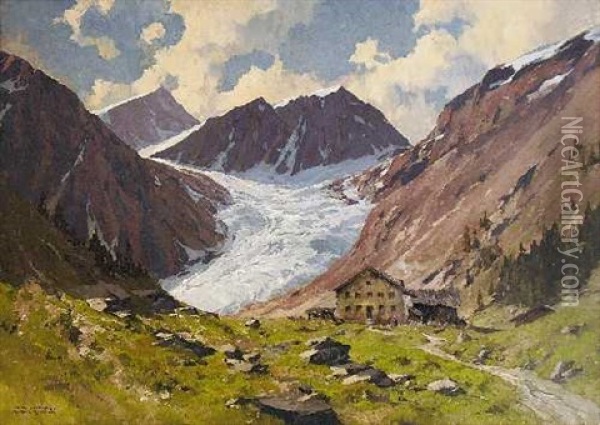 Mittelbergferner Im Pitztal, Tirol Oil Painting - Hans Maurus