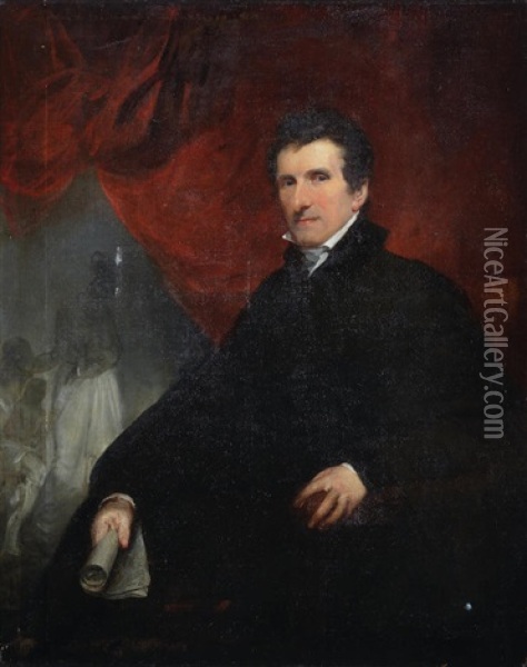 Portrait Of Antonio Canova, Three-quarter Length Oil Painting - John Jackson
