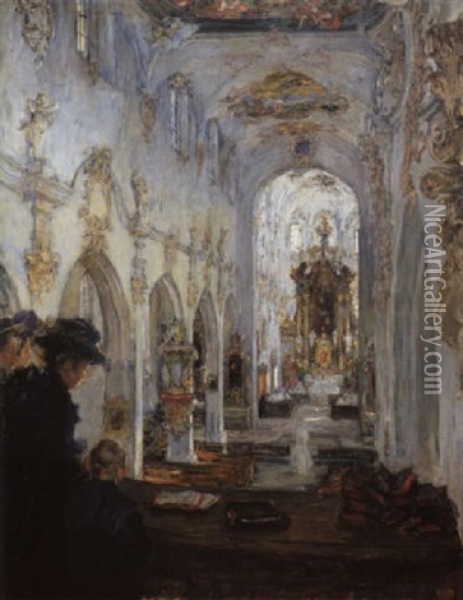 In Der Franziskanerkirche Zu Uberlingen Oil Painting - Gotthardt Johann Kuehl
