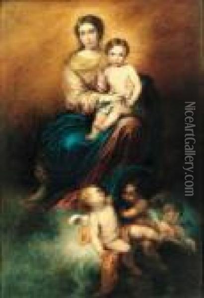The Virgin And Child In Glory Oil Painting - Bartolome Esteban Murillo