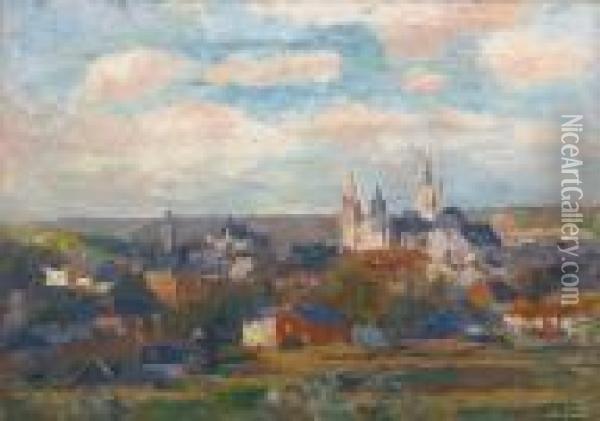 Vue D'evreux Avec Lacathedrale Notre Dame Oil Painting - Albert Lebourg