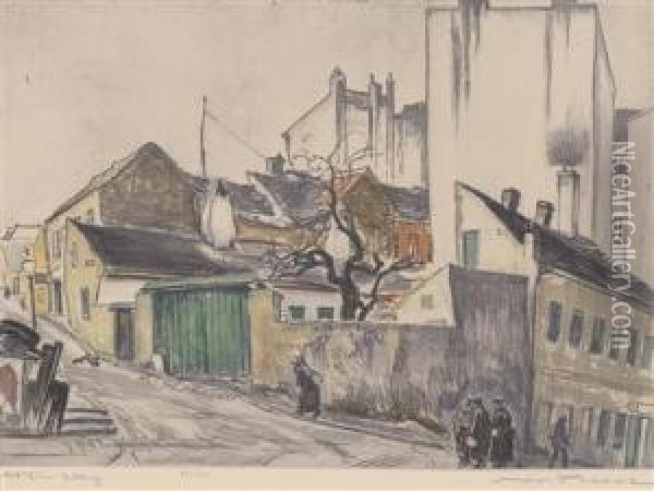 Old Vienna: Erdberg Oil Painting - Max Pollak