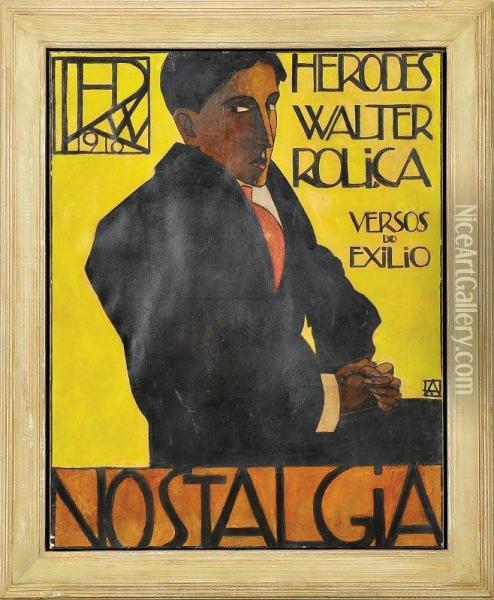 Herodes Walter Rolica - Versos Do Exilio - Nostalgia Oil Painting - Armando De Basto
