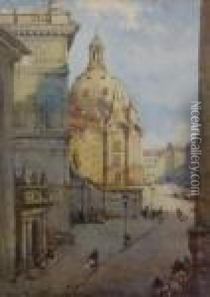 Continental Plazza Oil Painting - Noel Harry Leaver