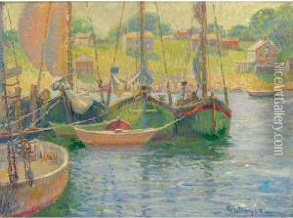 Gloucester Fishing Boats Oil Painting - George Loftus Noyes