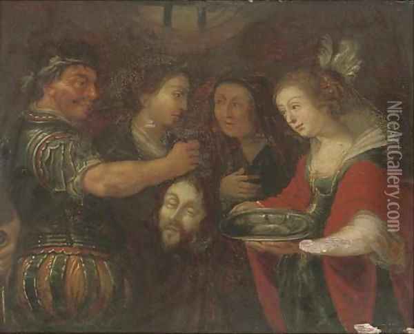 Salome with the Head of Saint John the Baptist Oil Painting - Flemish School