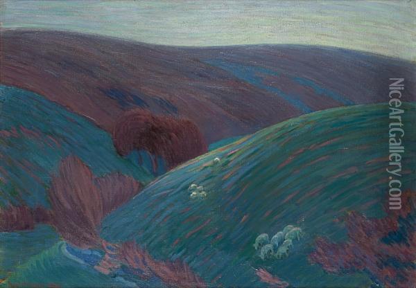 Early Morning On Exmoor Oil Painting - Robert Polhill Bevan