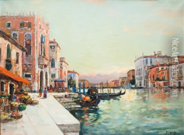 Le Grand Canal A Venise Oil Painting - Maurice Bompard