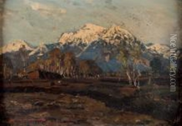 Paysage De Montagne Oil Painting - Alexandr Vladimirovich Makovsky
