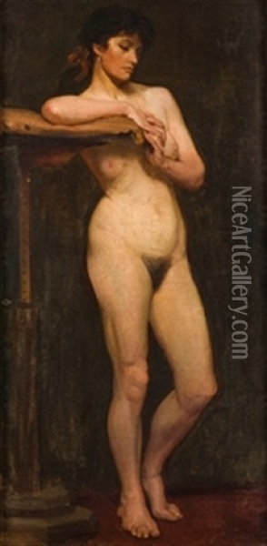 Desnudo Femenino Oil Painting - Antonio Maria Fabres Y Costa