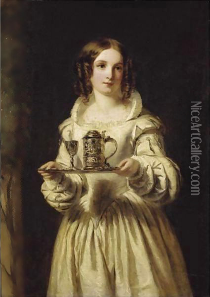 Portrait Of Anne Page Oil Painting - William Powell Frith