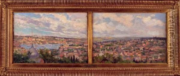 Vue De Constantinople Oil Painting - Albert Gautier