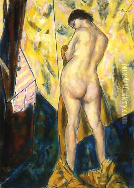 Standing Female Nude 1928 Oil Painting - Alfred Henry Maurer