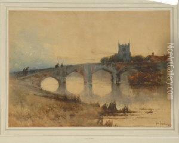 Rothbury Bridge, Northumberland Oil Painting - John Terris