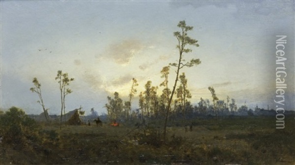Bohemian Huts Oil Painting - Zygmunt Sidorowicz