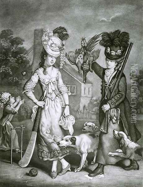 Miss Wicket and Miss Trigger, 1778 Oil Painting - John Collet