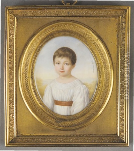 Portrait D'enfant Oil Painting - Andre Leon Larue