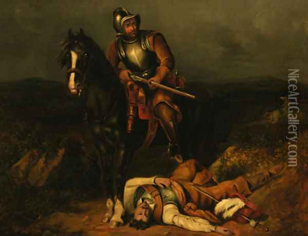 Mortal Combat Oil Painting - Sir Edwin Henry Landseer