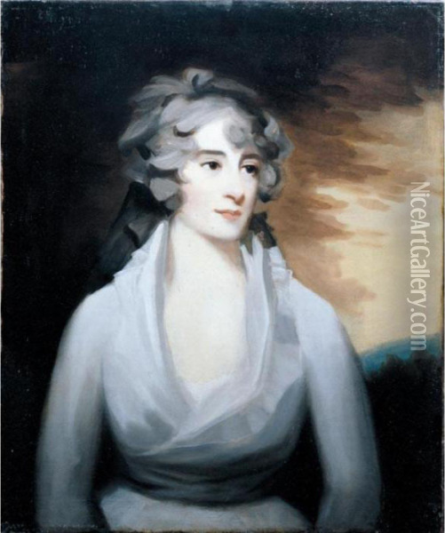 Portrait Of A Lady Oil Painting - John James Masquerier