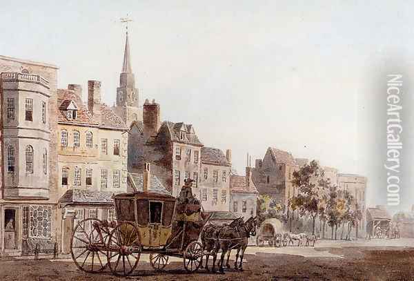A Coach And Horse Entering York Oil Painting - William Marlow