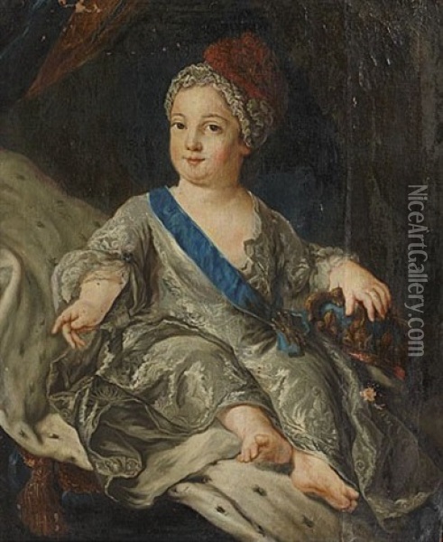Portrait De Louis De France, Dauphin, A L'age De Un An Oil Painting - Alexis-Simon Belle