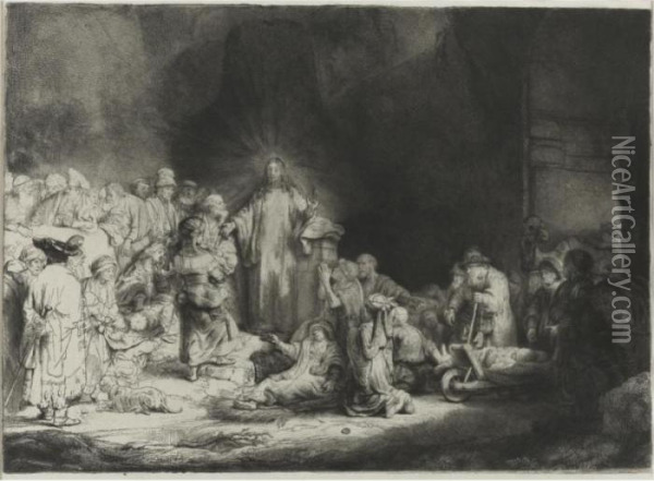 The Hundred Guilder Print (b., Holl. 74; H. 236; Bb. 49-1) Oil Painting - Rembrandt Van Rijn